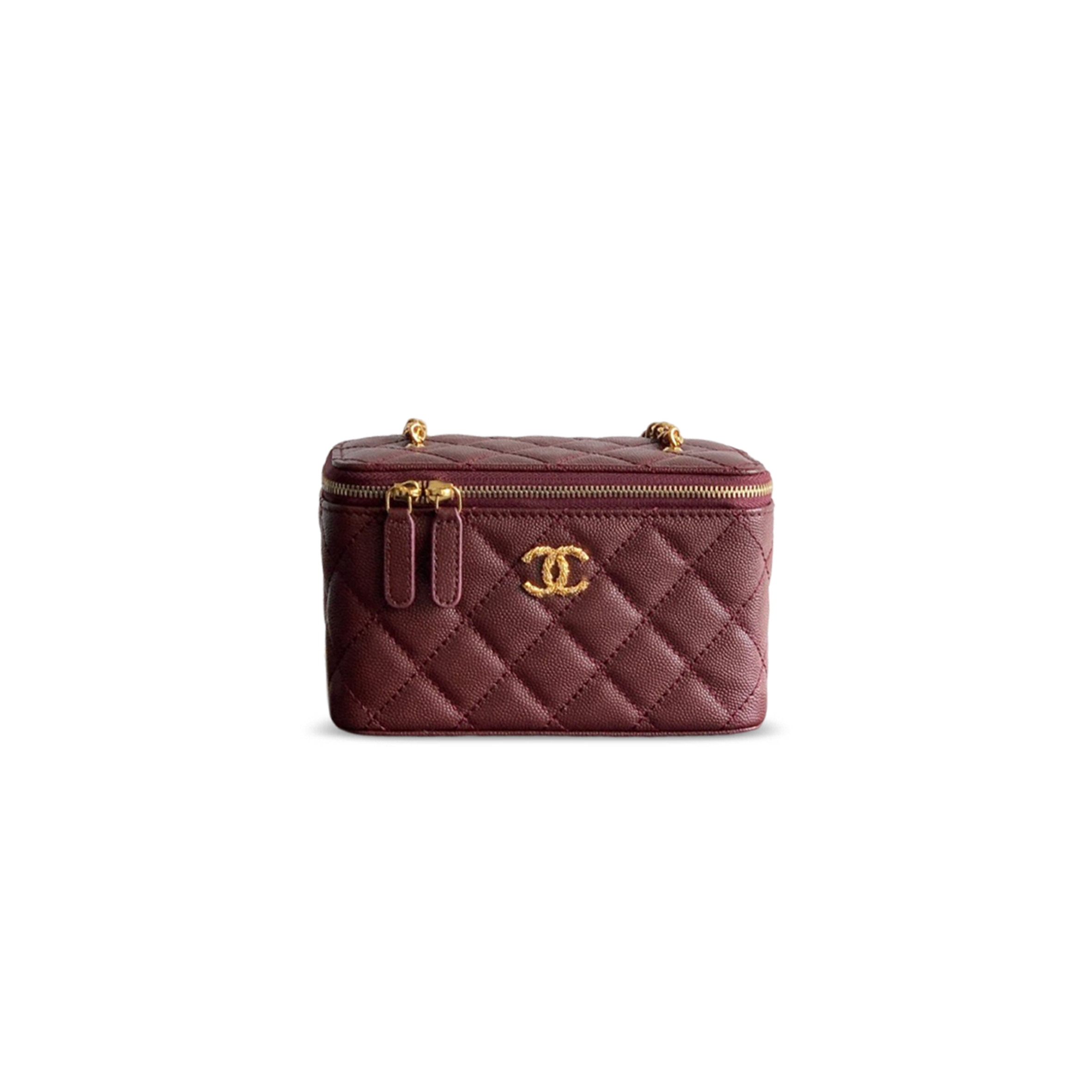 CHANEL MASTER VANITY CASE GRAINED CALFSKIN DIAMOND (17*9.5*8cm)